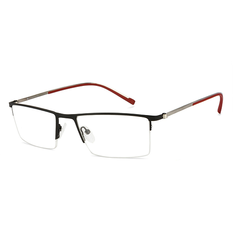 Buy Black Gunmetal Red Half Rim Rectangle John Jacobs Supreme