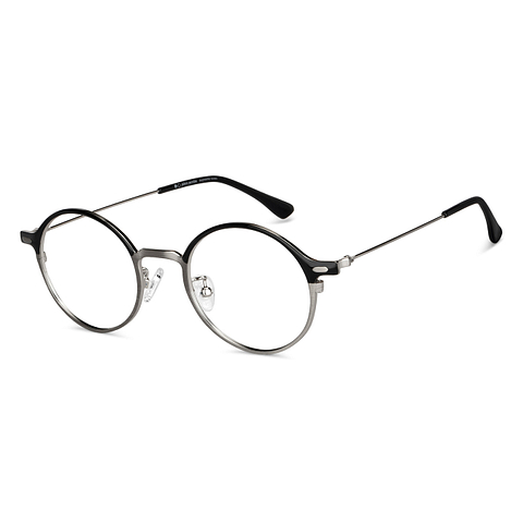 John Jacobs Online Dark Gunmetal Full Rim Round left side