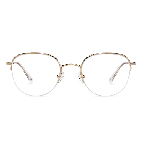 John Jacobs Online Gold Half Rim Round right side