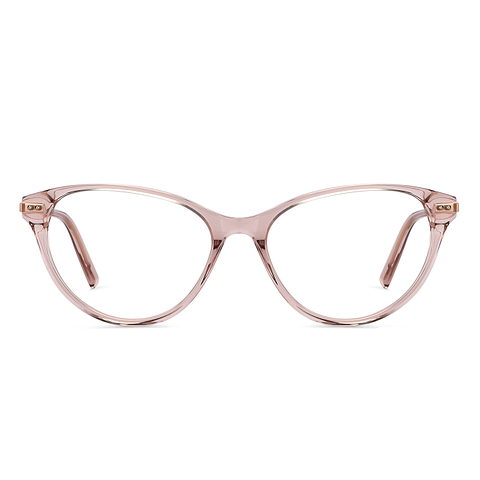 John Jacobs Online Pink Transparent Full Rim Cat Eye right side