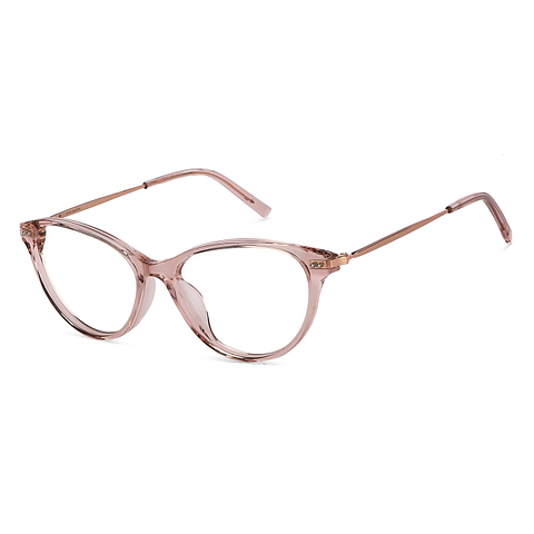 John Jacobs Online Pink Transparent Full Rim Cat Eye left side