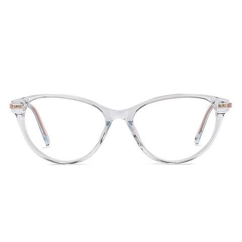 John Jacobs Online Blue Transparent Full Rim Cat Eye right side