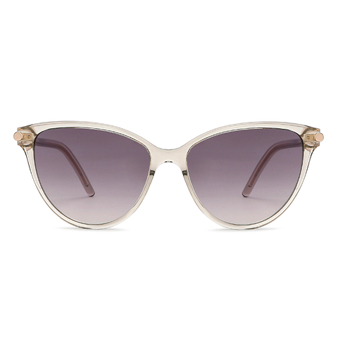 John Jacobs Online Gray Transparent Full Rim Cat Eye left side