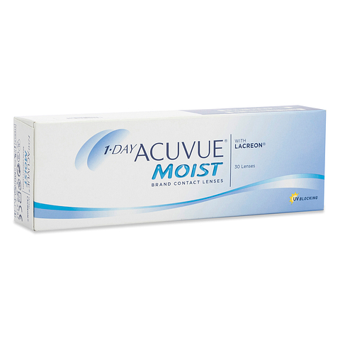 Acuvue Acuvue 1 Day MOIST Daily Disposable Contact Lenses 30 lens box right side Acuvue Acuvue 1 Day MOIST Daily Disposable Contact Lenses 30 lens box right side