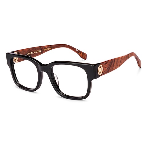 John Jacobs Black Full Rim Square left side