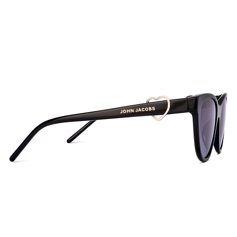 John Jacobs Black Full Rim Cat Eye left side