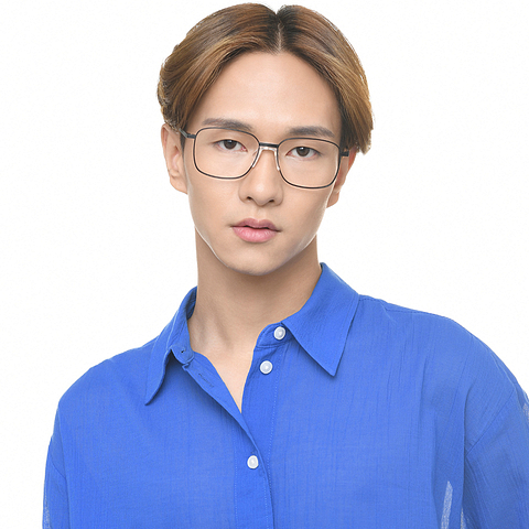 John Jacobs Black Full Rim Rectangle left side
