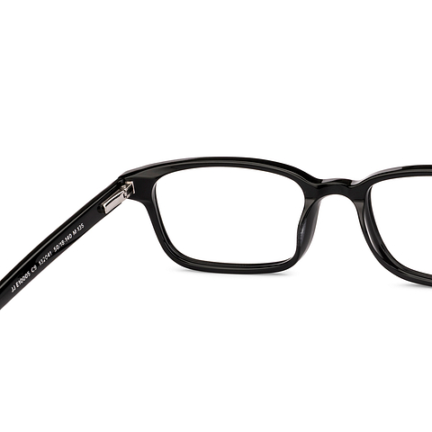 John Jacobs Black Full Rim Rectangle right side