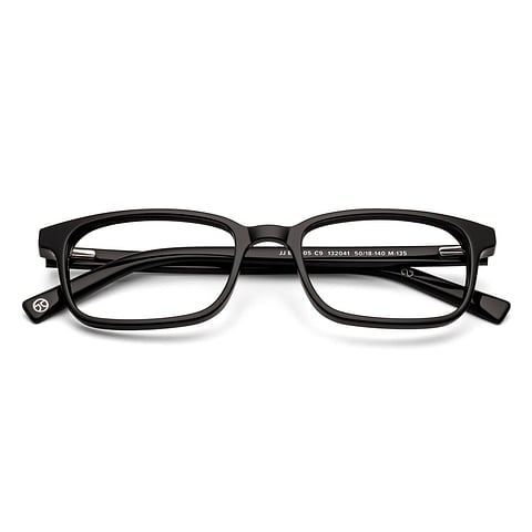 John Jacobs Black Full Rim Rectangle left side