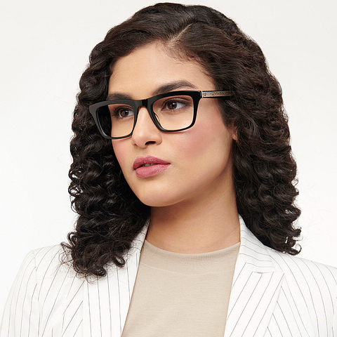 John Jacobs Online Black Full Rim Square left side