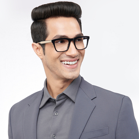 John Jacobs Online Black Full Rim Square left side