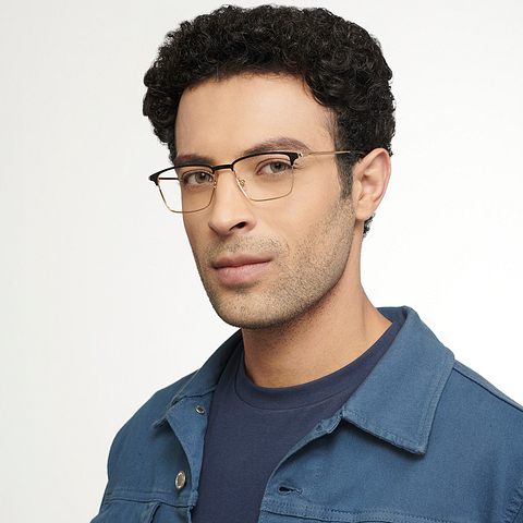John Jacobs Black Full Rim Rectangle left side