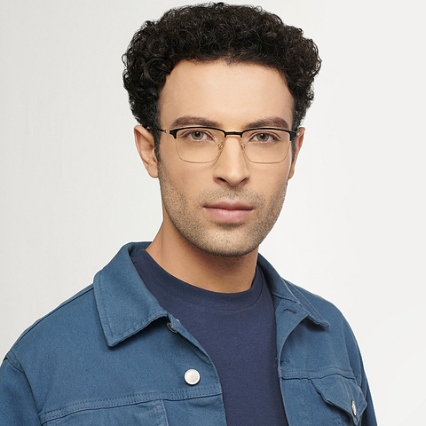 John Jacobs Black Full Rim Rectangle right side