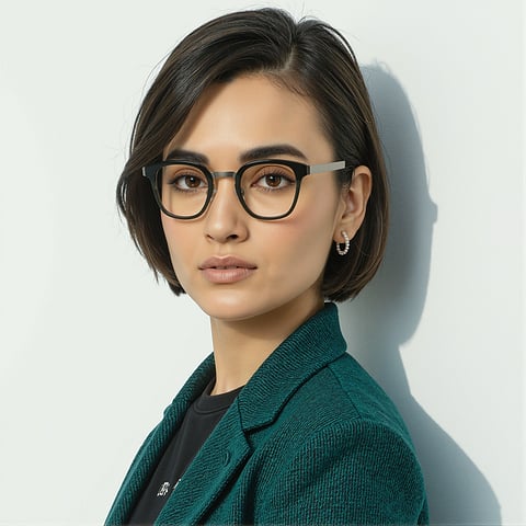 John Jacobs Online Black Full Rim Rectangle left side