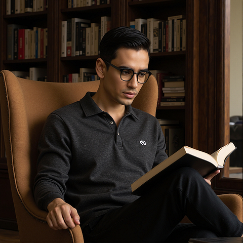 John Jacobs Online Black Full Rim Rectangle left side