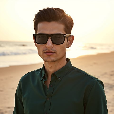 John Jacobs Black Full Rim Square left side