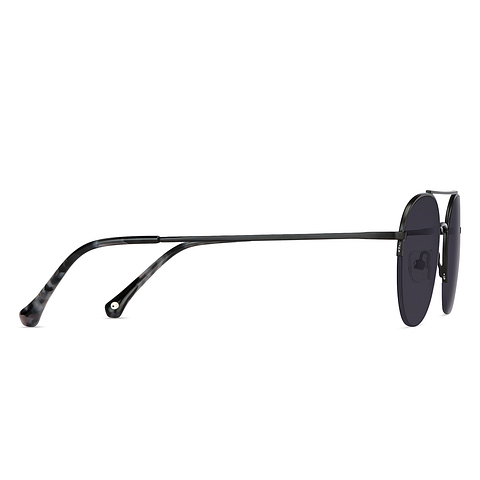 John Jacobs Online Black Half Rim Aviator left side