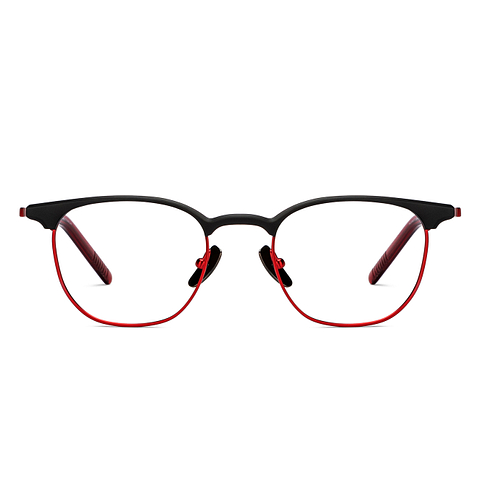 John Jacobs Online Red Full Rim Clubmaster left side