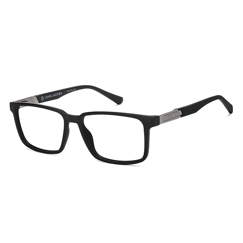 John Jacobs Black Full Rim Rectangle right side