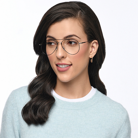 John Jacobs Online Black Full Rim Aviator left side