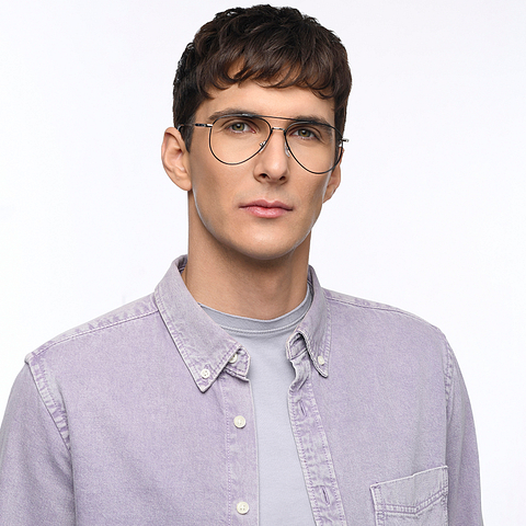 John Jacobs Online Black Full Rim Aviator right side