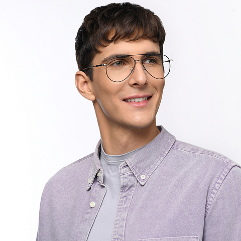 John Jacobs Online Black Full Rim Aviator left side