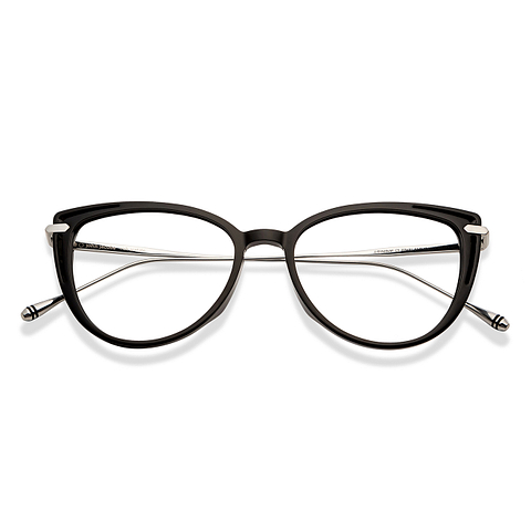 John Jacobs Online Black Full Rim Cat Eye left side