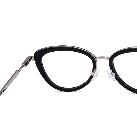 John Jacobs Dark Gunmetal Full Rim Cat Eye right side