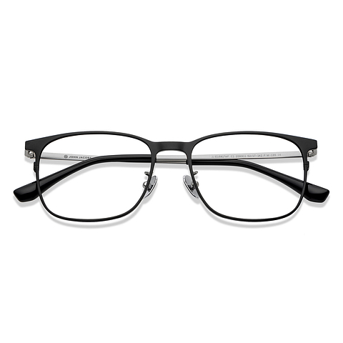 John Jacobs Black Full Rim Rectangle left side