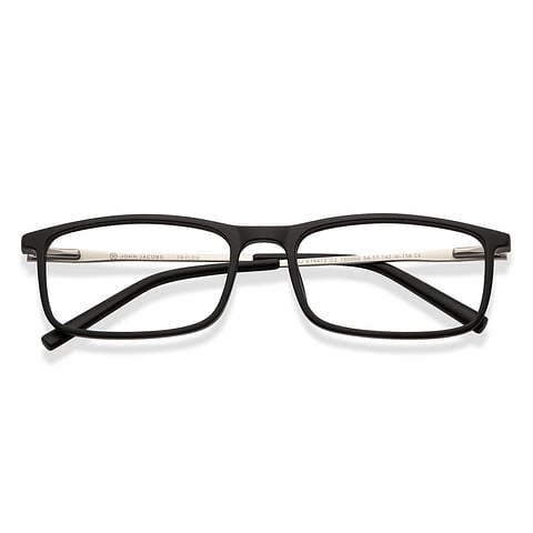 John Jacobs Black Full Rim Rectangle left side