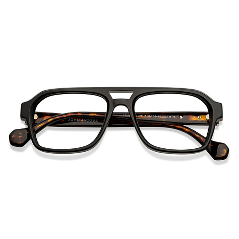 John Jacobs Black Full Rim Square left side