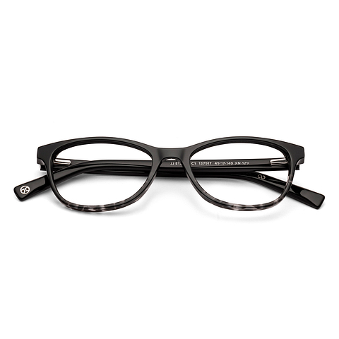 John Jacobs Black Full Rim Rectangle left side