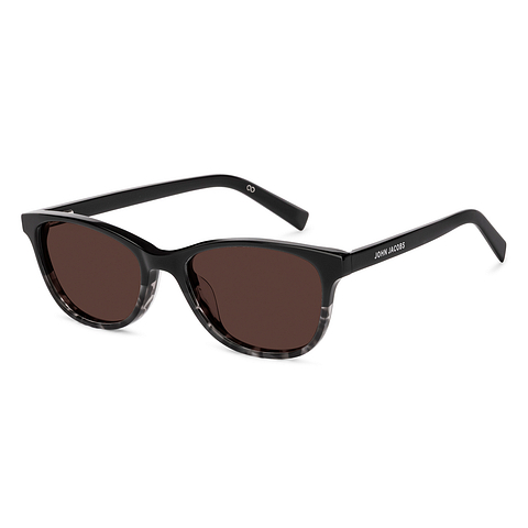 John Jacobs Black Full Rim Rectangle left side