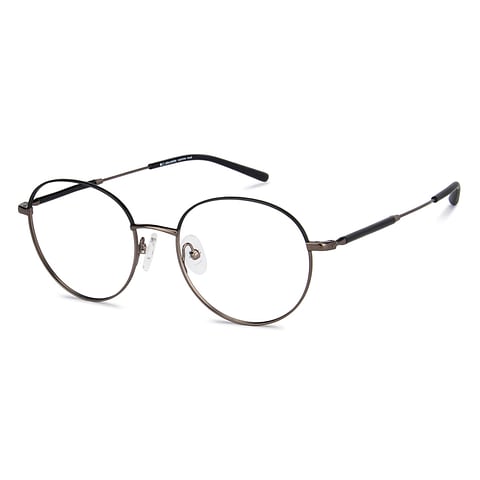 John Jacobs Screen Glasses Dark Gunmetal Full Rim Round left side