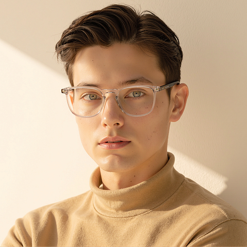 John Jacobs Crystal Transparent Full Rim Square left side
