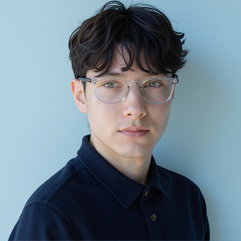John Jacobs Crystal Transparent Full Rim Square right side