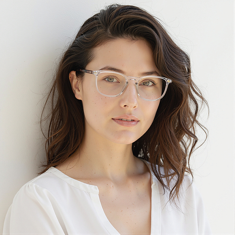 John Jacobs Crystal Transparent Full Rim Square left side