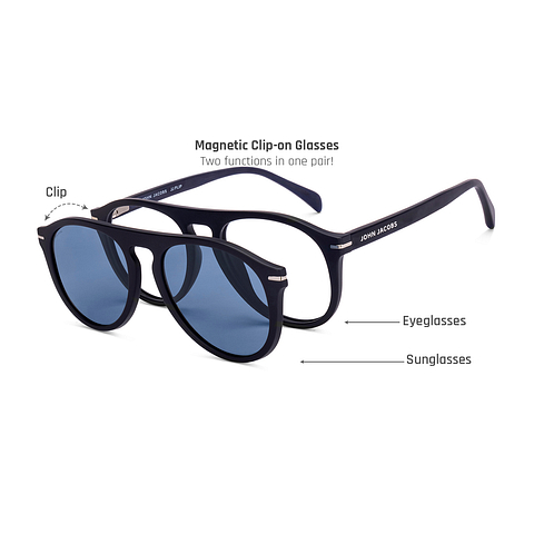 John Jacobs Sky Blue Full Rim Aviator left side