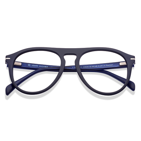 John Jacobs Sky Blue Full Rim Aviator left side