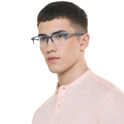 John Jacobs Online Sky Blue Half Rim Rectangle right side