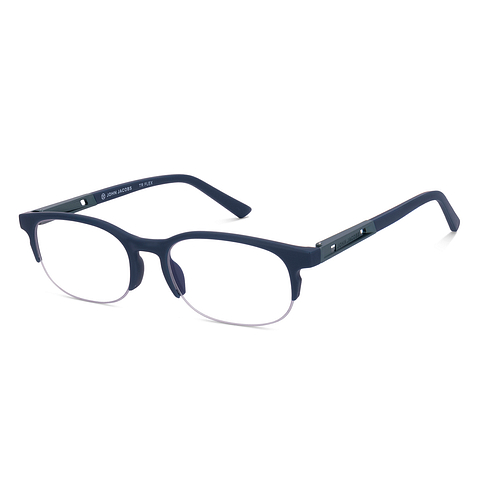 John Jacobs Online Sky Blue Half Rim Rectangle right side