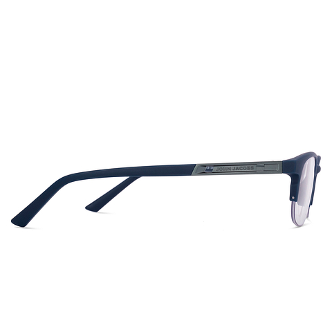 John Jacobs Online Sky Blue Half Rim Rectangle left side