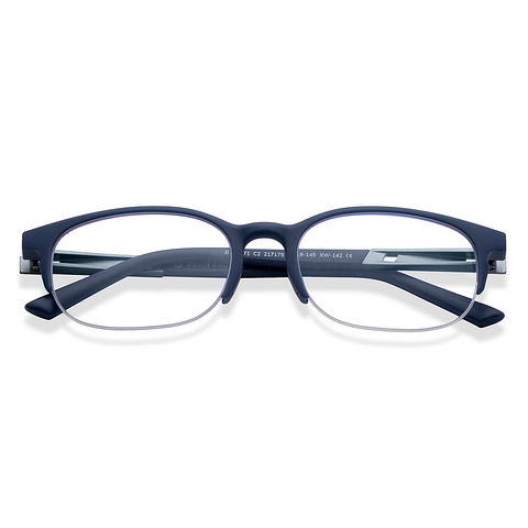 John Jacobs Online Sky Blue Half Rim Rectangle left side