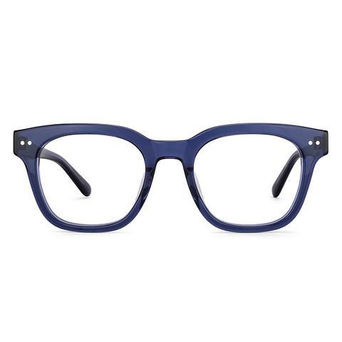 John Jacobs Blue Transparent Full Rim Square left side
