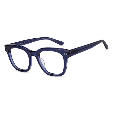 John Jacobs Blue Transparent Full Rim Square right side
