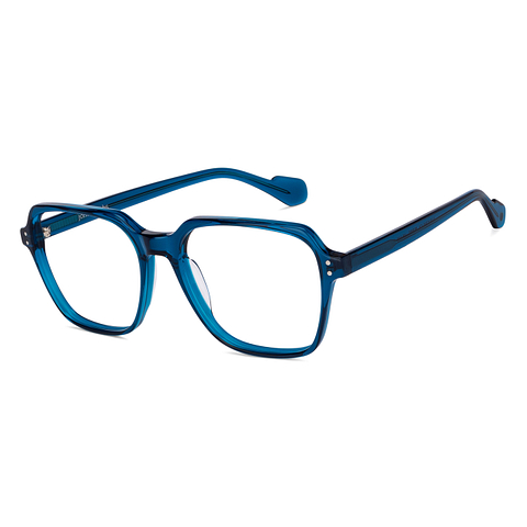 John Jacobs Online Blue Transparent Full Rim Square right side