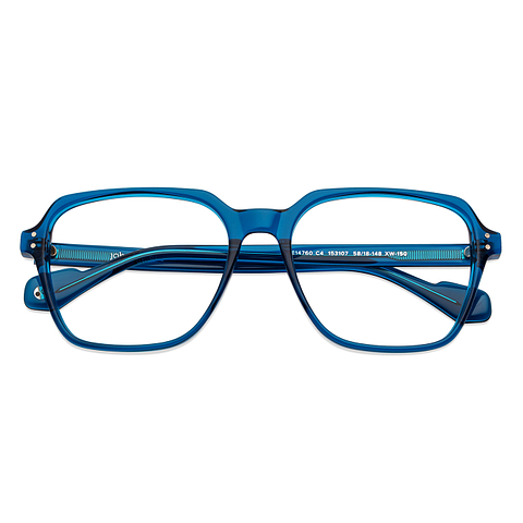 John Jacobs Online Blue Transparent Full Rim Square left side