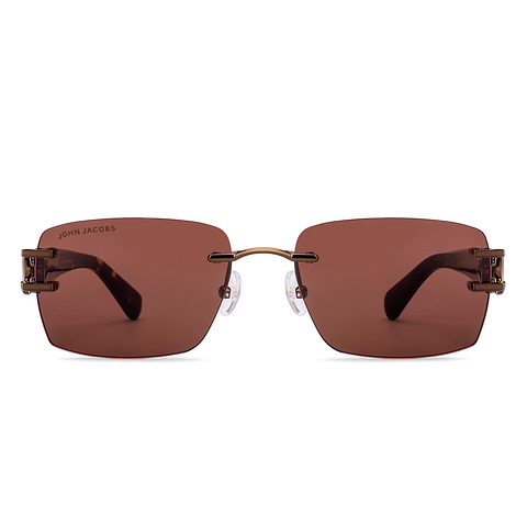 John Jacobs Copper Rimless Rectangle right side