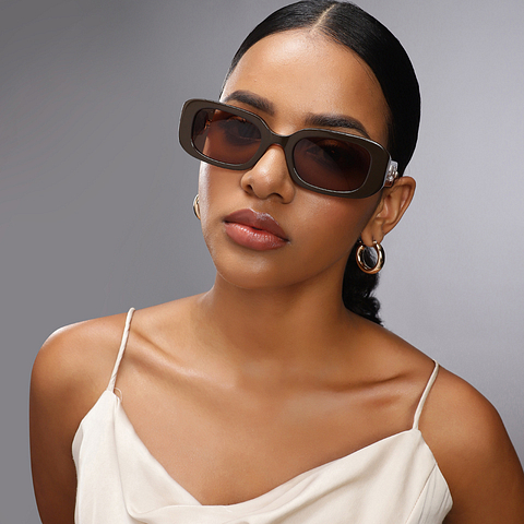 John Jacobs Light Brown Full Rim Rectangle left side