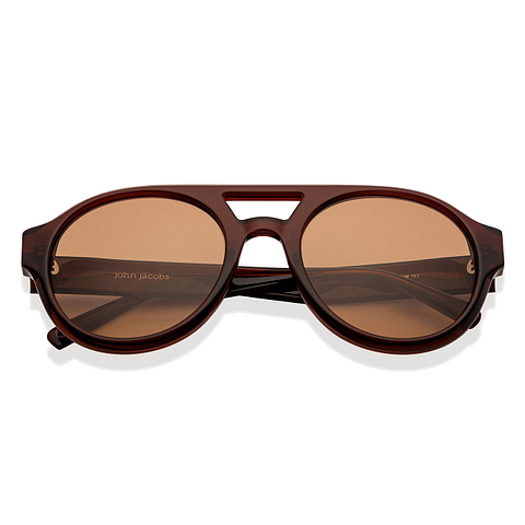 John Jacobs Light Brown Full Rim Round left side